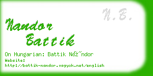 nandor battik business card